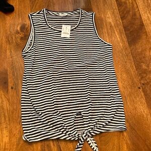 J crew striped tie bottom tank top